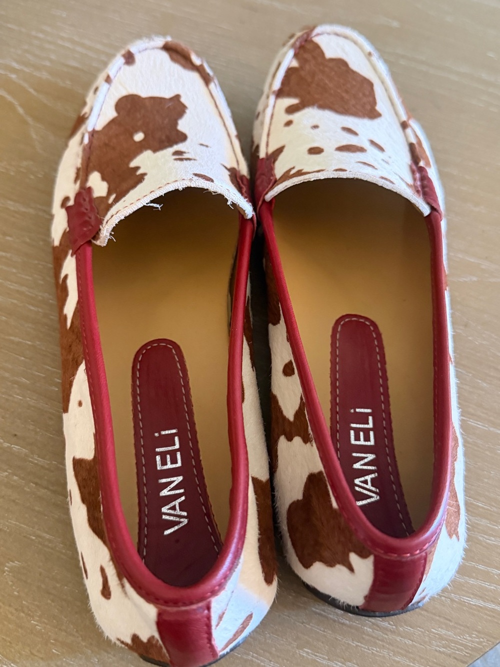 VANELi Cow Print Calf Hair Loafers Women’s Size 8N Narrow